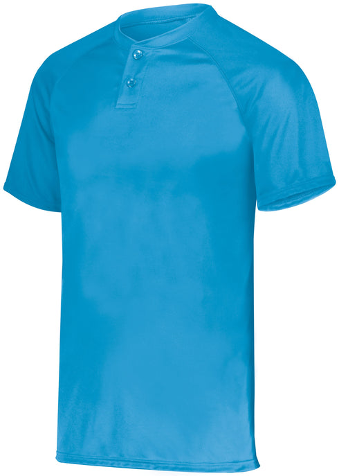 Augusta Sportswear Youth Attain Wicking Two-Button Baseball Jersey (1566), Color 'Power Blue'